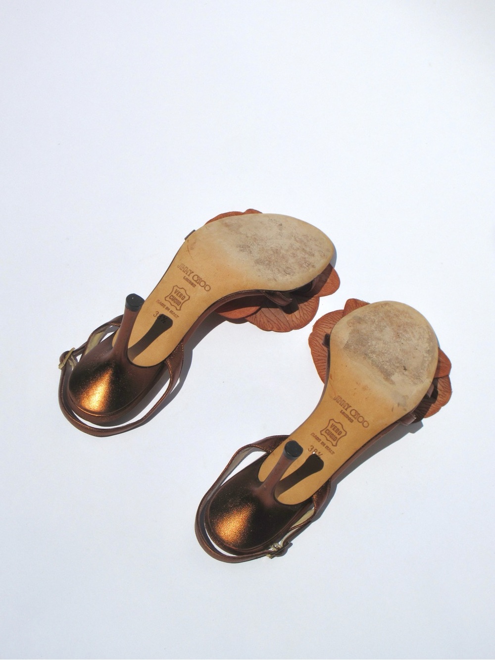 Reworked Upcycled Jimmy Choo Bronzed Orchid Heels - Picture 7 of 7